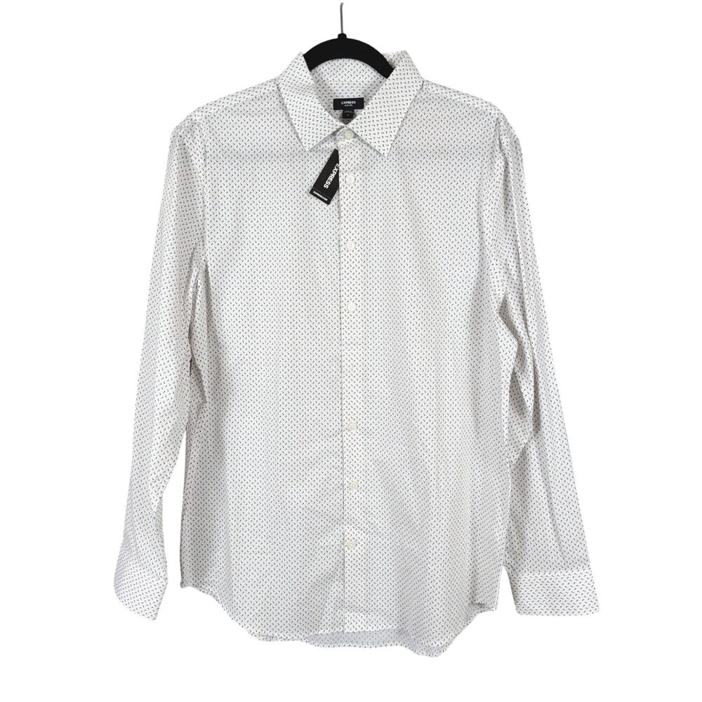 Express mens M slim 1MX dress shirt Mini Triangle Geo NWT